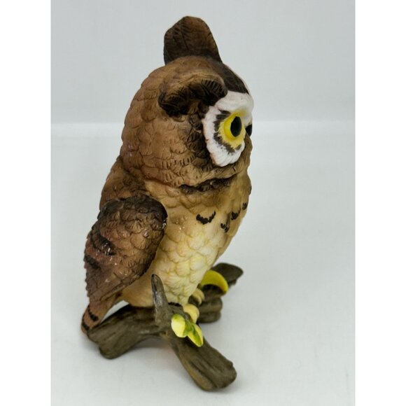 VTG Lefton China Great Horned Owl Figurine Ceramic Woodland Bird 1983–1990s - Picture 5 of 8